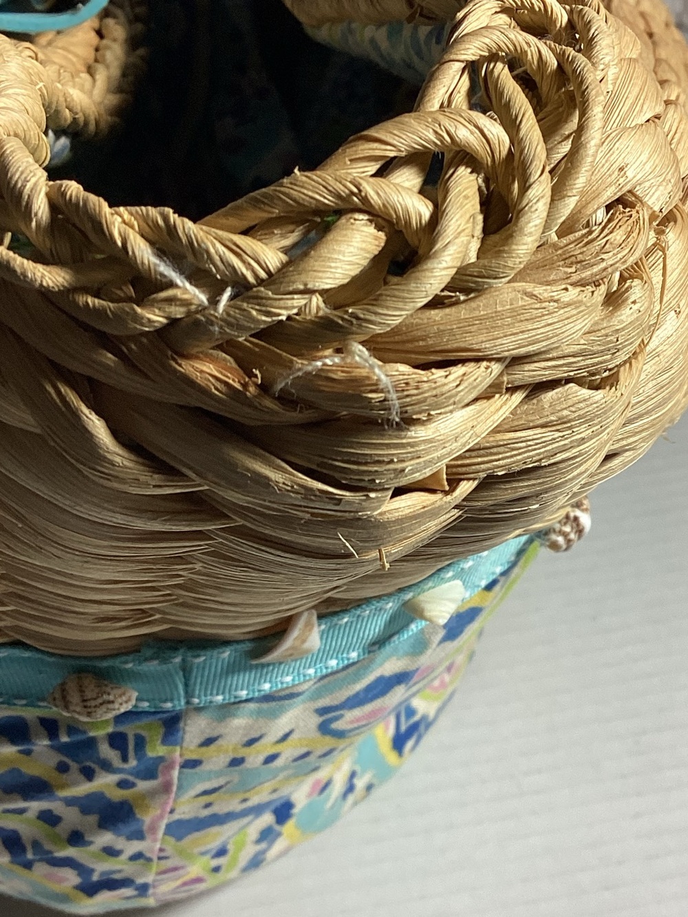 Vera Bradley Turquoise-Strap Woven Tote with Paisley Print - Picture 3 of 16